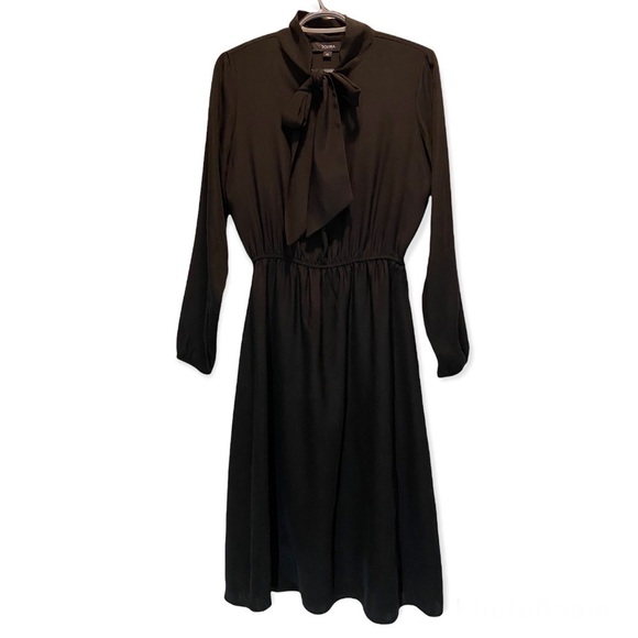 Solika Long Sleeves Neck Tie Black Dress Size XS - Picture 1 of 6